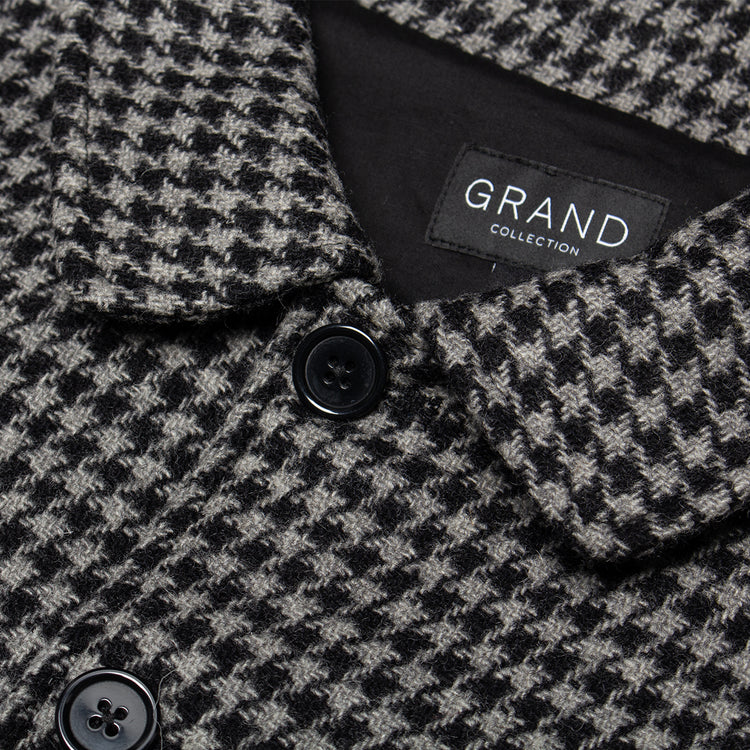 Grand Collection - Wool Houndstooth Blouson Jacket
Color : Black / Grey