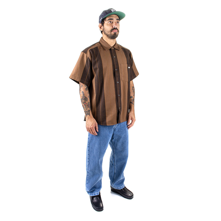 Polar Skate Co. | Mitchell Shirt
Color : Brown Block Stripe