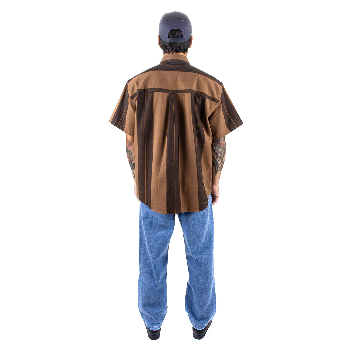 Polar Skate Co. | Mitchell Shirt
Color : Brown Block Stripe