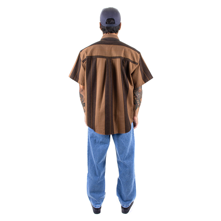 Polar Skate Co. | Mitchell Shirt
Color : Brown Block Stripe