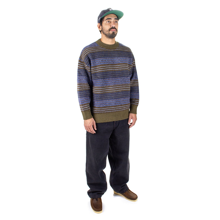 Polar Skate Co. | George Sweater
Color : Blue / Green Stripe