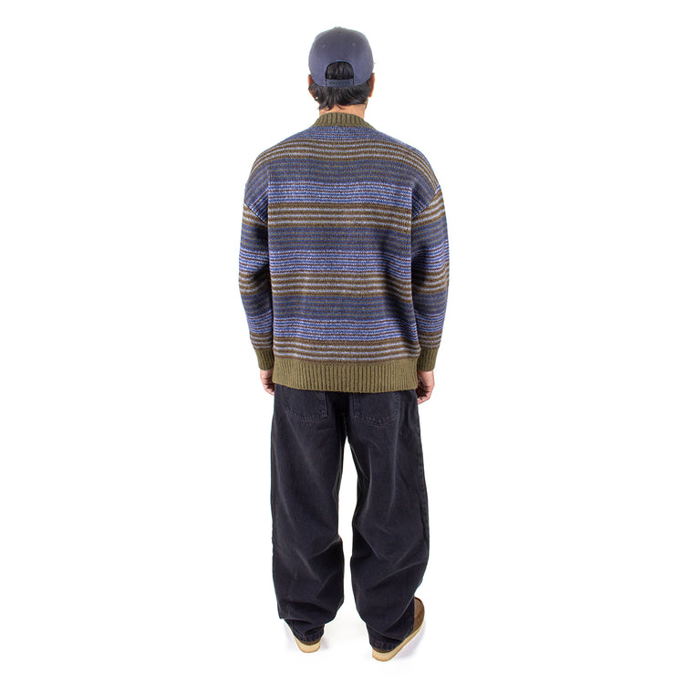 Polar Skate Co. | George Sweater
Color : Blue / Green Stripe