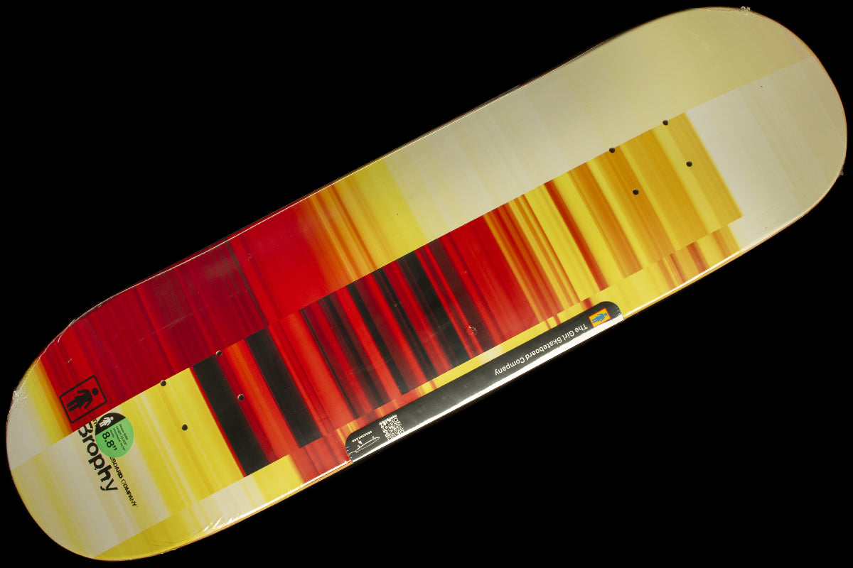 Girl - Kinsey Code Deck
Sizes : 8.25" &amp; 8.8"
Wheelbase : 14" (8.25) - 14.75" (8.8)
Length : 31.875" (8.25) - 32.625" (8.8)
Andrew Brophy