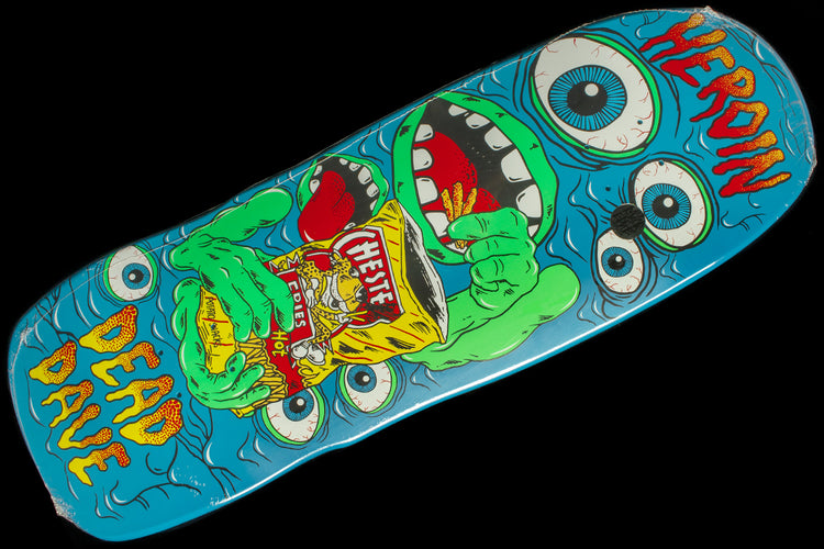 Heroin - Mutate Or Die Deck
Sizes : 10.1"
Wheelbase : 14.125"
Length : 32"

Dead Dave