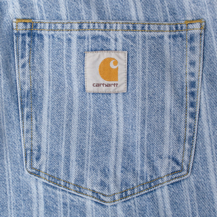 Carhartt WIP - Rylan Pant
Style # I035562-32H
Color : Striped Blue (Stone Bleached)