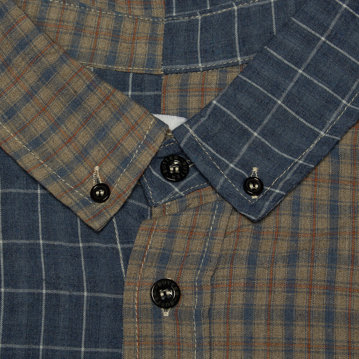 Butter Goods | Patchwork Plaid L/S Shirt
Color : Overdye Blue