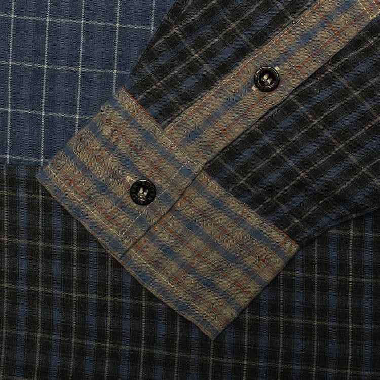 Butter Goods | Patchwork Plaid L/S Shirt
Color : Overdye Blue