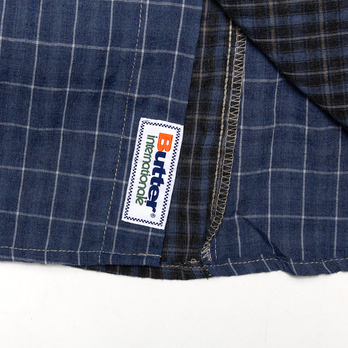 Butter Goods | Patchwork Plaid L/S Shirt
Color : Overdye Blue