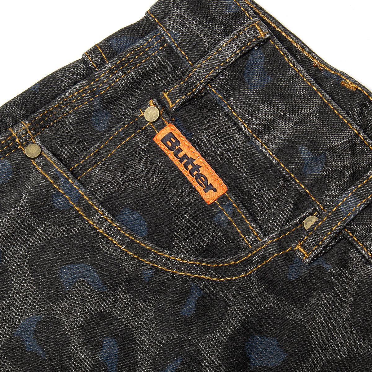 Butter Goods | Leopard Denim Jeans
Color : Black