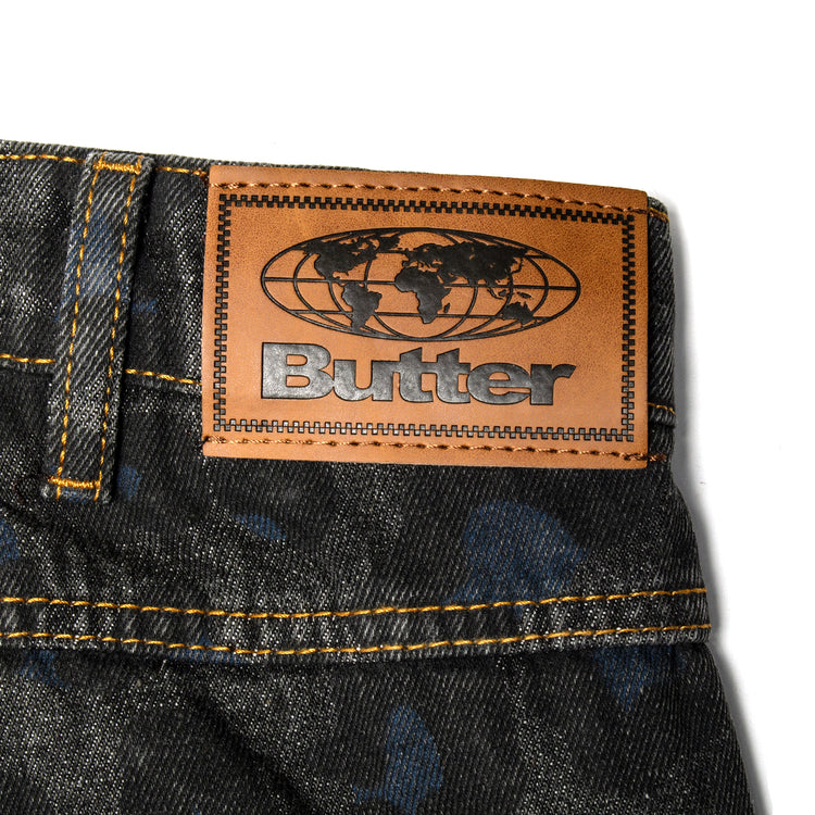 Butter Goods | Leopard Denim Jeans
Color : Black