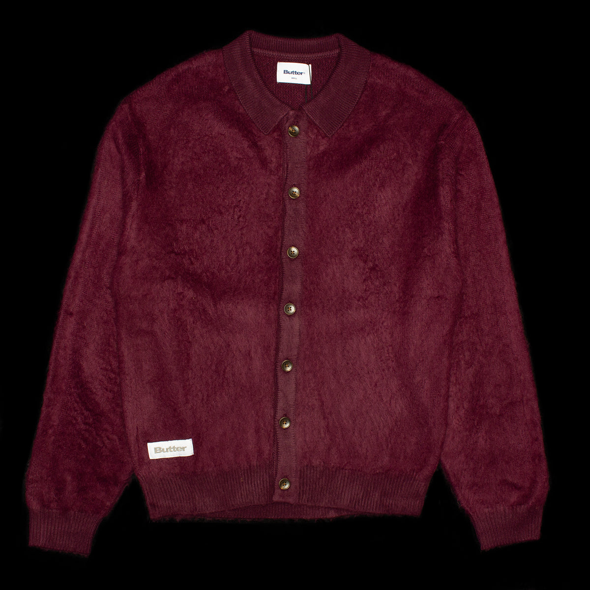 Butter Goods | Mohair Button-Up Knitted Shirt
Color : Port