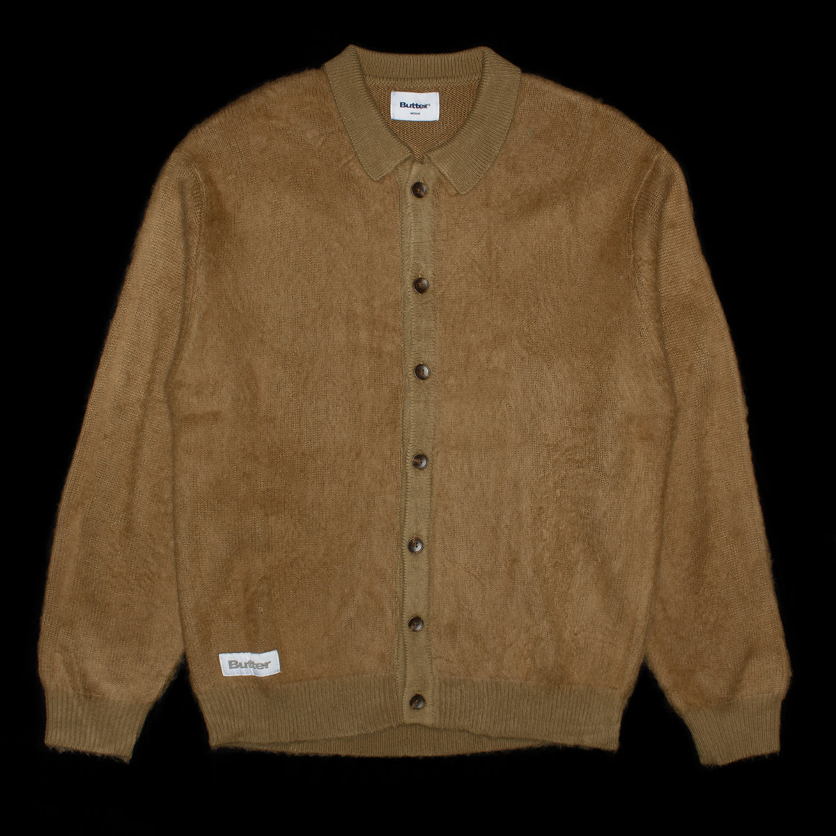 Butter Goods | Mohair Button-Up Knitted Shirt
Color : Tan