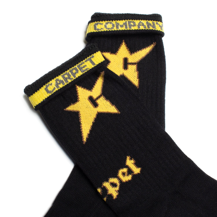 Carpet Company | C-Star Sock&nbsp;
Color : Black / Yellow&nbsp;