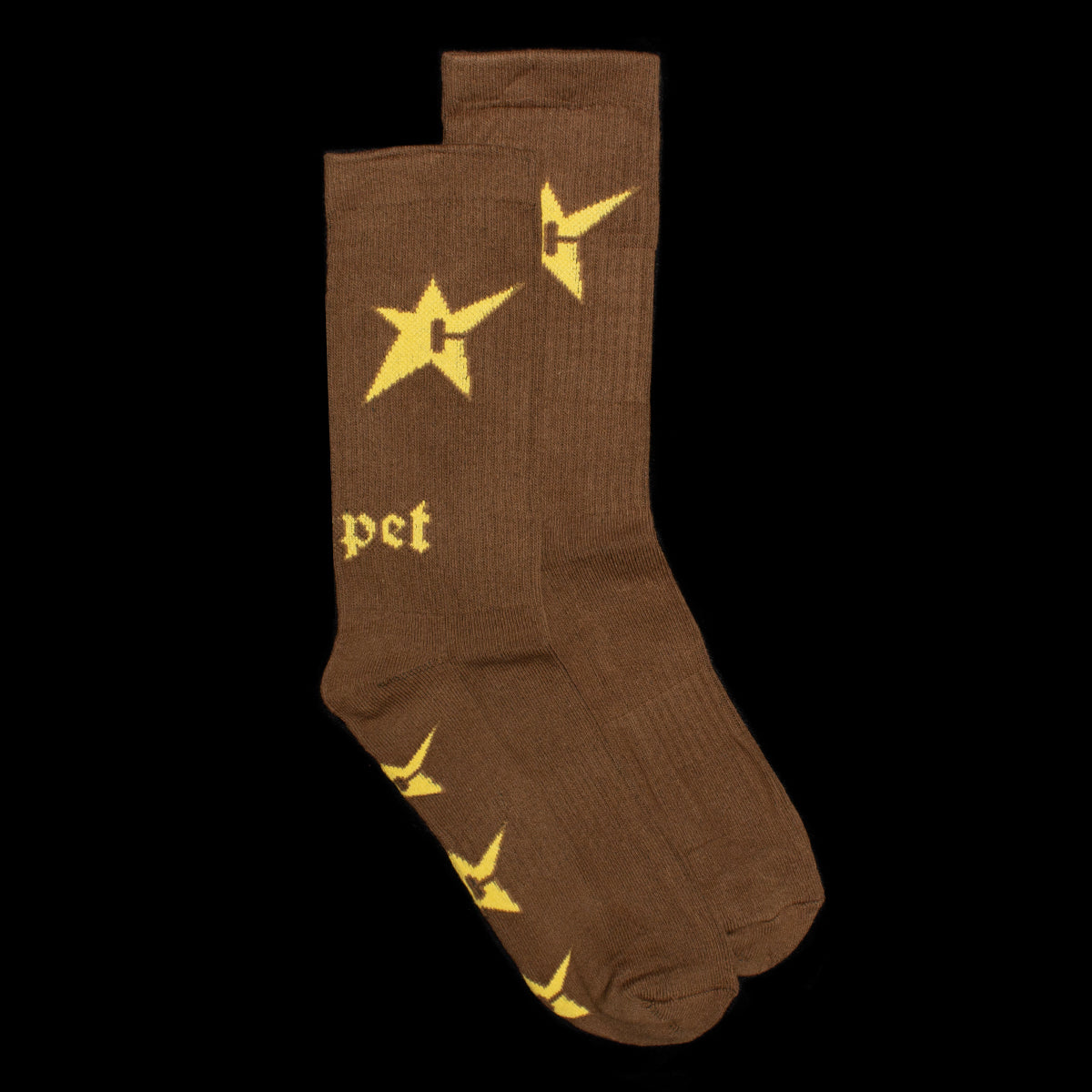 Carpet Company | C-Star Sock&nbsp;
Color : Brown / Yellow&nbsp;