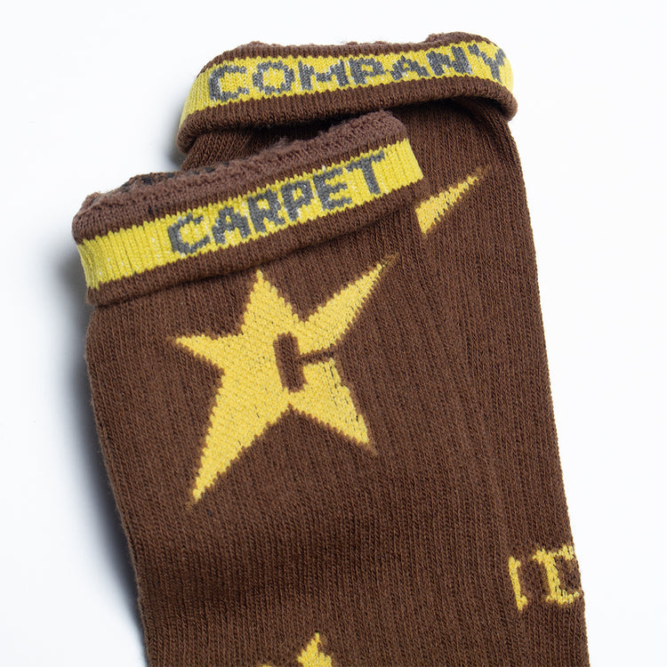 Carpet Company | C-Star Sock&nbsp;
Color : Brown / Yellow&nbsp;