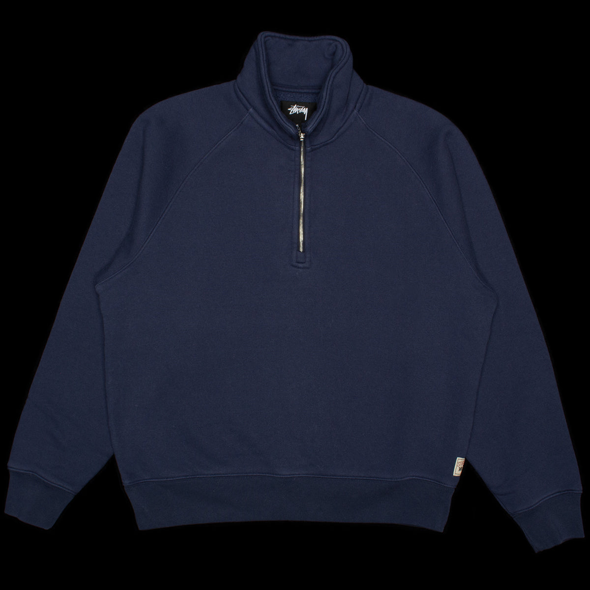 Stussy - Fleece Raglan Zip Mock
Style # 118573
Color : Navy