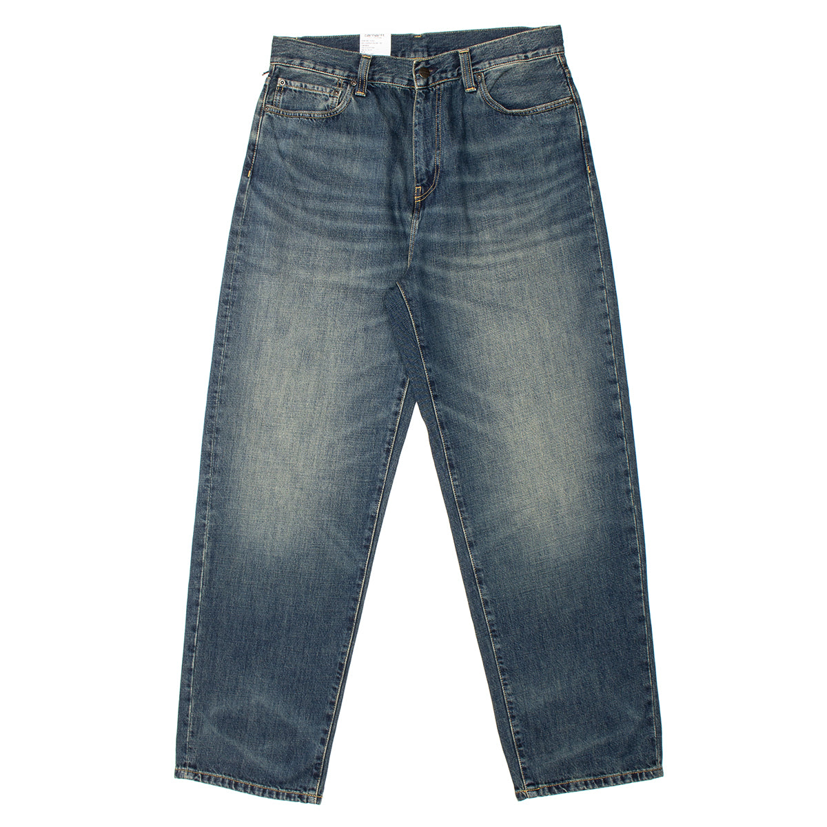 Carhartt WIP - Aaron Pant
Style # I036728-010U
Color : Blue (Mid Worn Used)