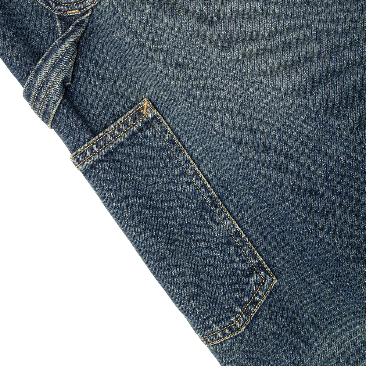 Carhartt WIP - OG Single Knee Pant
Style # I034871-010U
Color : Blue (Mid Worn Used)