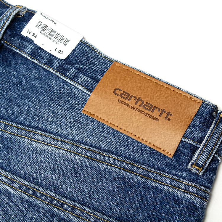 Carhartt WIP - Payson Pant
Style # I037534-017X
Color : Blue (Marble Used Wash)
