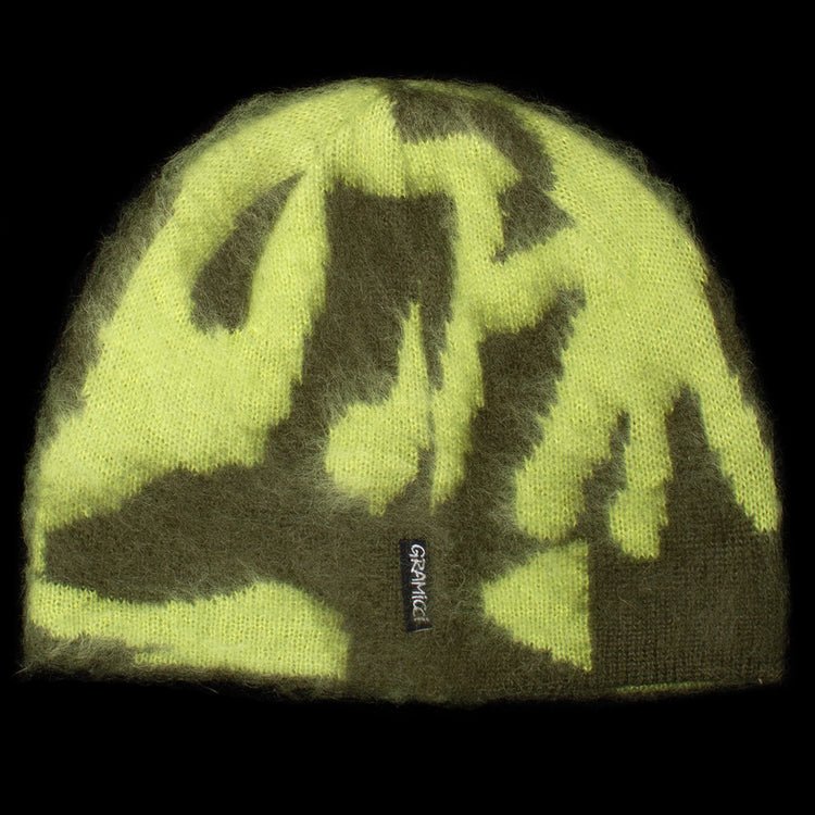 Gramicci - Mohair Burly Runningman Beanie
Style # G5FA-151
Color : Chartreuse