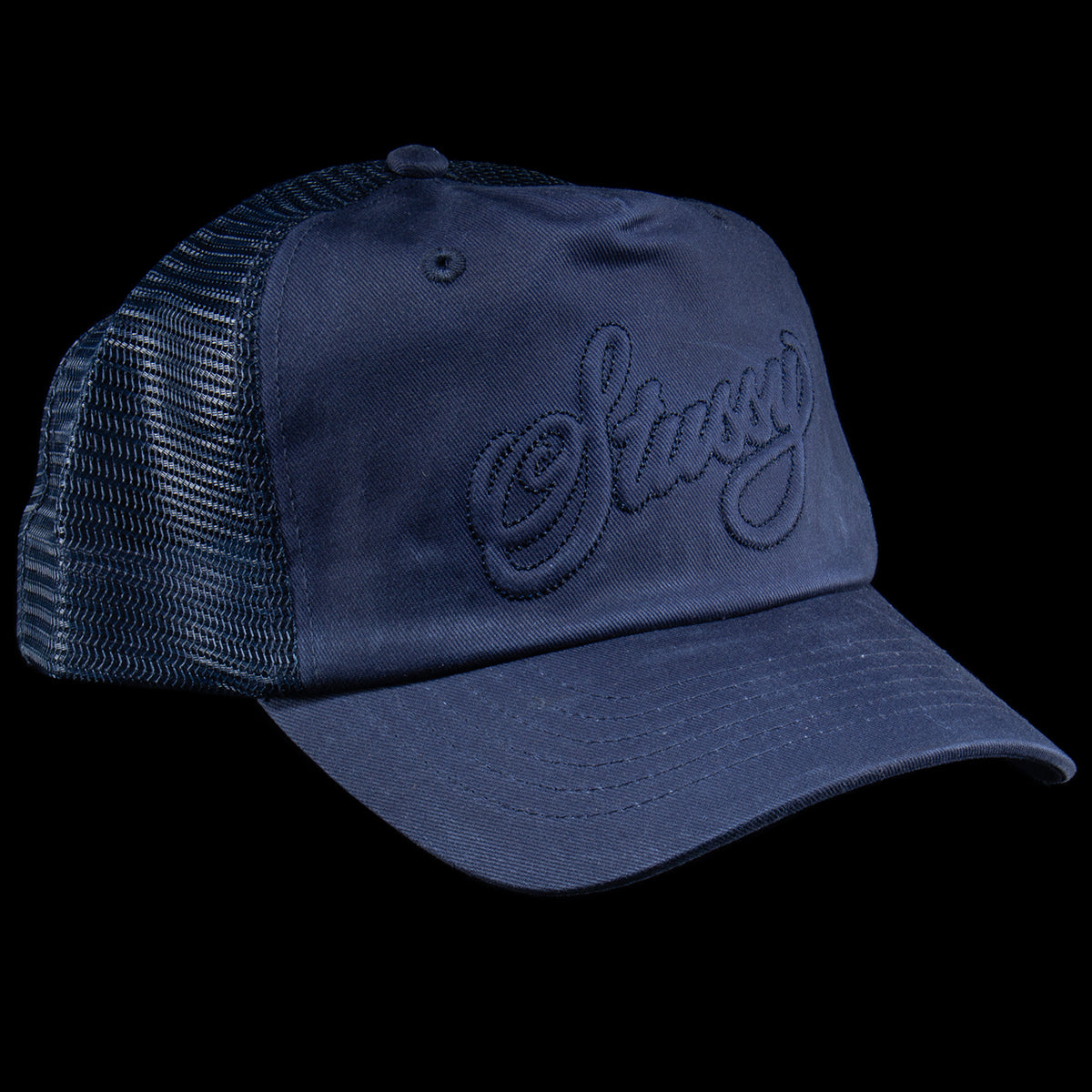Stussy - Trucker Cursive Stitch Cap
Style # 1311189
Color : Navy