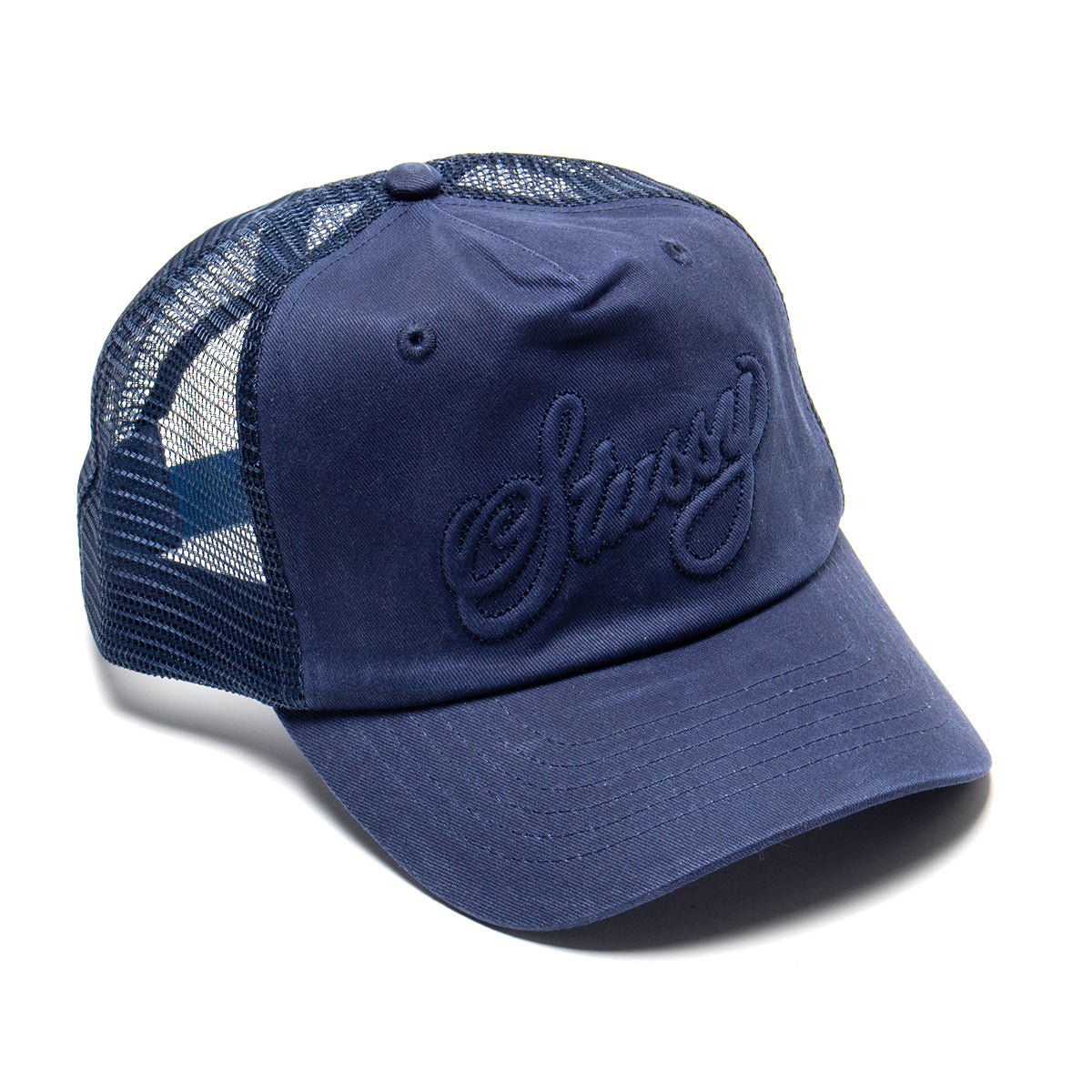Stussy - Trucker Cursive Stitch Cap
Style # 1311189
Color : Navy