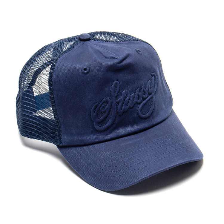 Stussy - Trucker Cursive Stitch Cap
Style # 1311189
Color : Navy