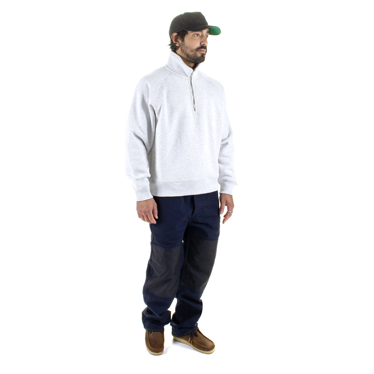 Stussy - Fleece Raglan Zip Mock
Style # 118573
Color : Ash Heather