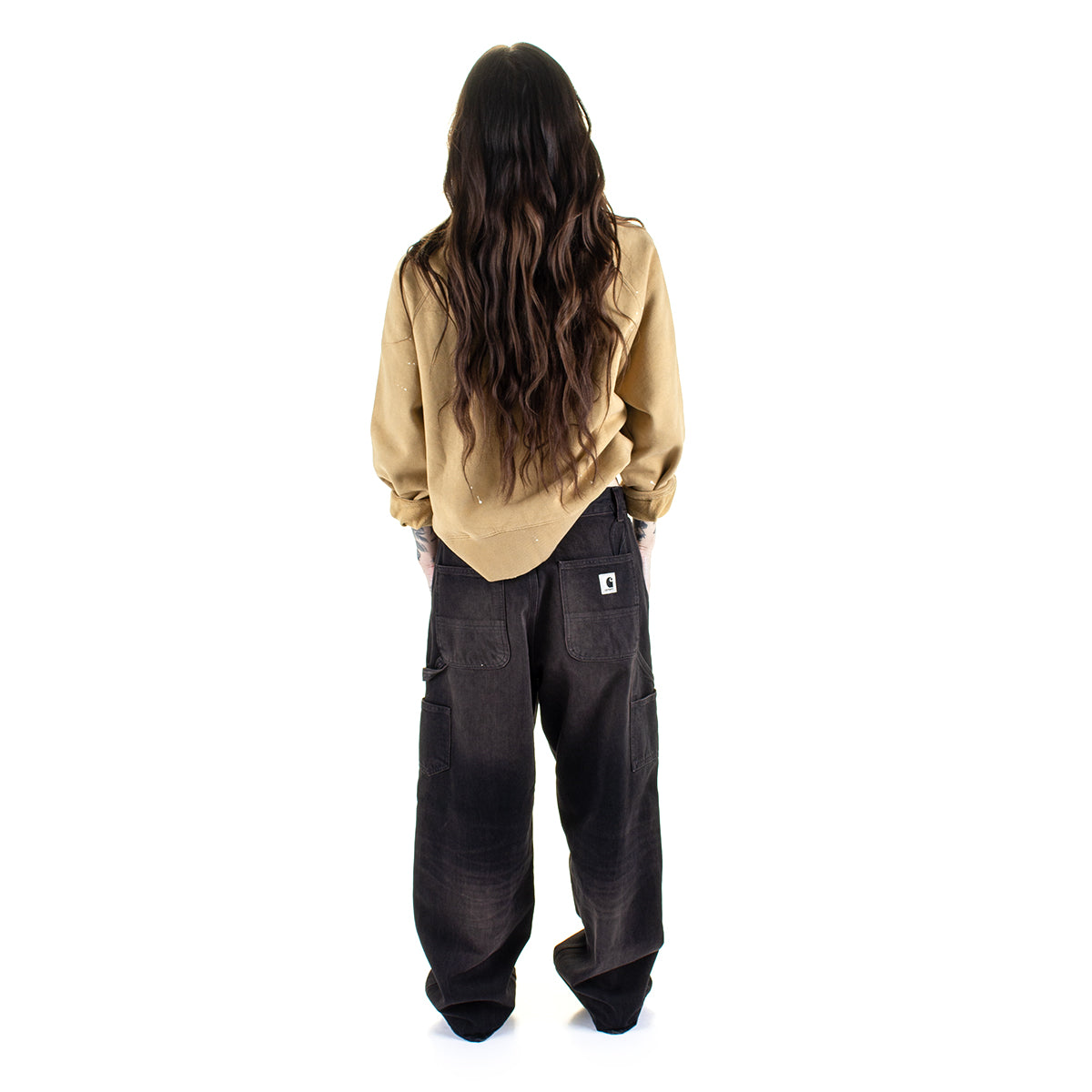 Carhartt WIP - Women's Brandon Double Knee Pant
Style # I034635-890R
Color : Black (Tobacco Used Wash)