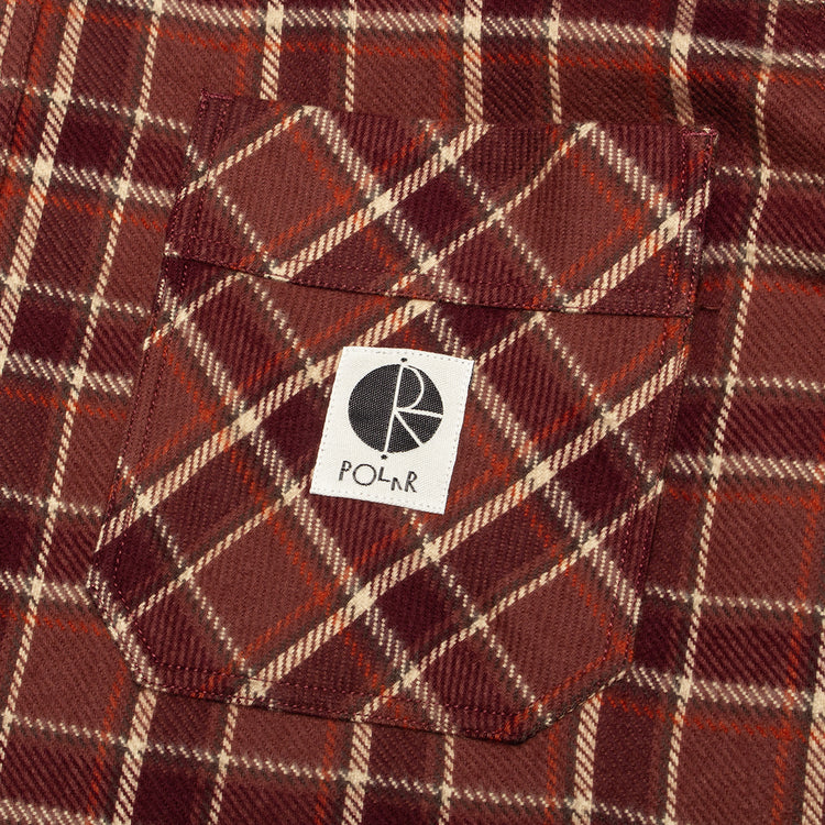 Polar Skate Co. - Mike L/S Flannel Shirt
Color : Oxblood Check
