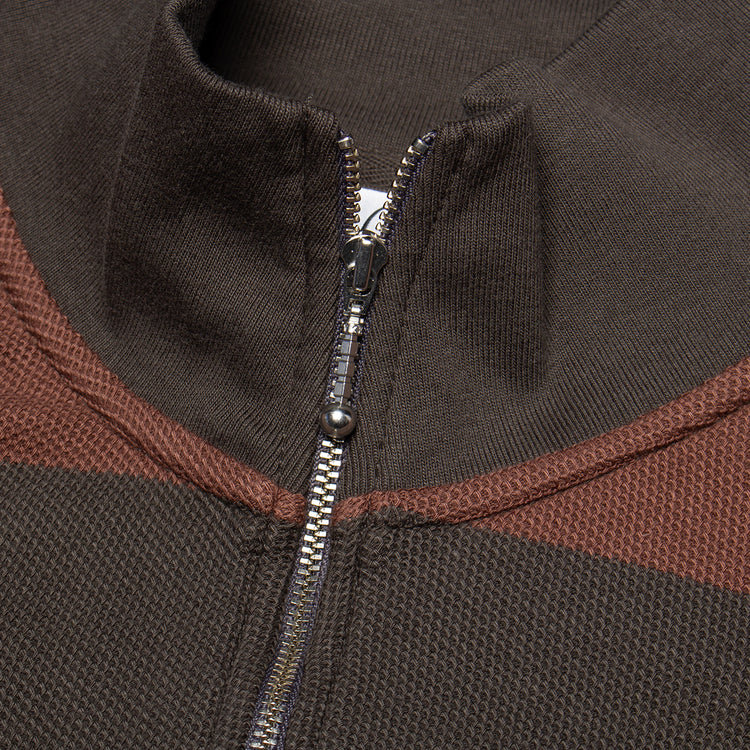 Polar Skate Co. - Surf Half Zip L/S Shirt
Color : Dirty Black / Brownstone