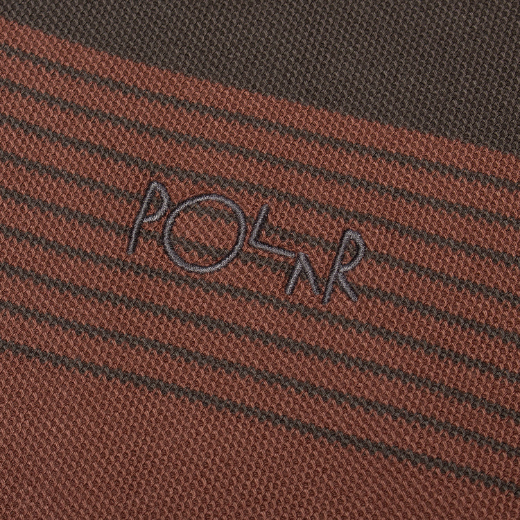 Polar Skate Co. - Surf Half Zip L/S Shirt
Color : Dirty Black / Brownstone