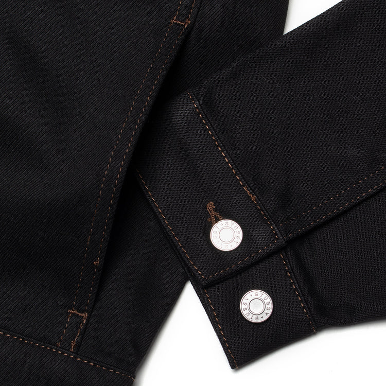 Stussy - Denim Trucker Jacket
Style # 115980
Color : Raw Black Contrast Stitch
