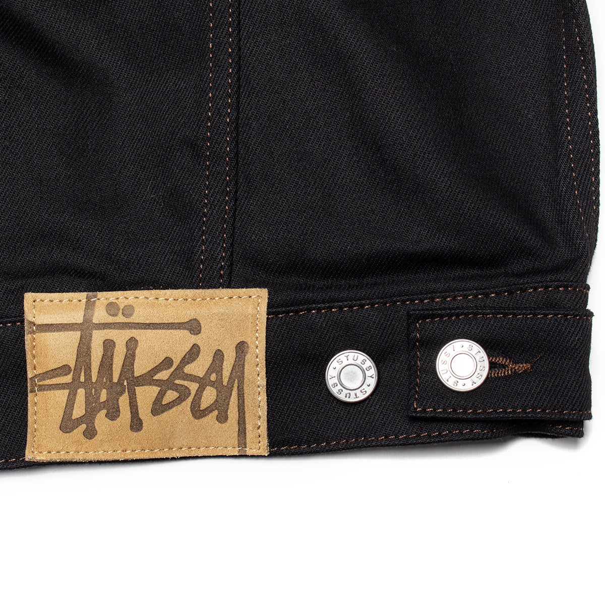 Stussy - Denim Trucker Jacket
Style # 115980
Color : Raw Black Contrast Stitch