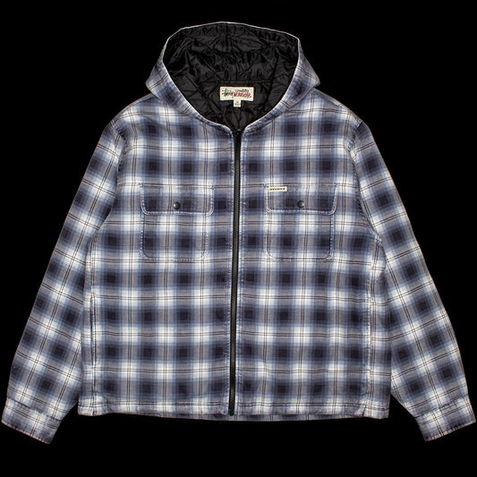 Stussy - Zip Hooded Plaid Shirt
Style # 1110381
Color : Blue