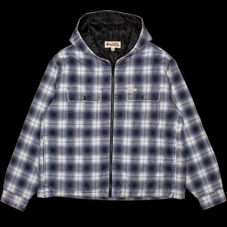 Stussy - Zip Hooded Plaid Shirt
Style # 1110381
Color : Blue