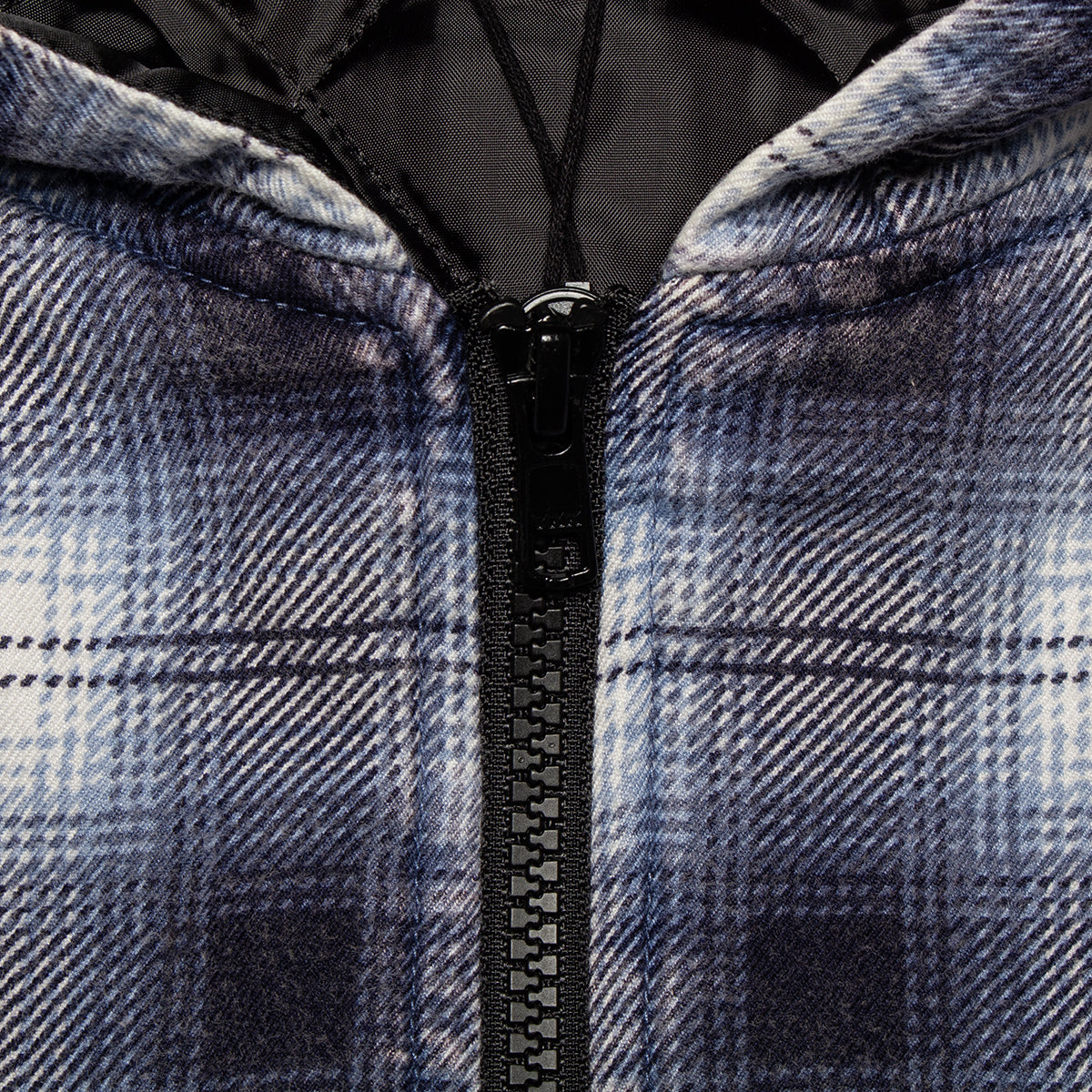 Stussy - Zip Hooded Plaid Shirt
Style # 1110381
Color : Blue