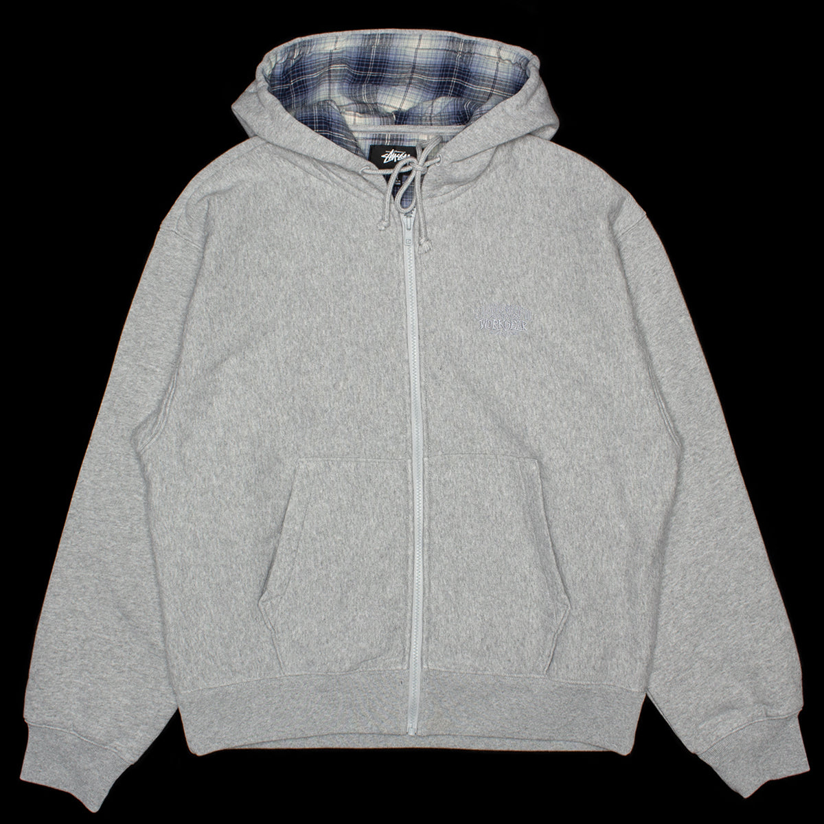 Stussy - Plaid Lined Zip Hoodie
Style # 118619
Color : Grey Heather