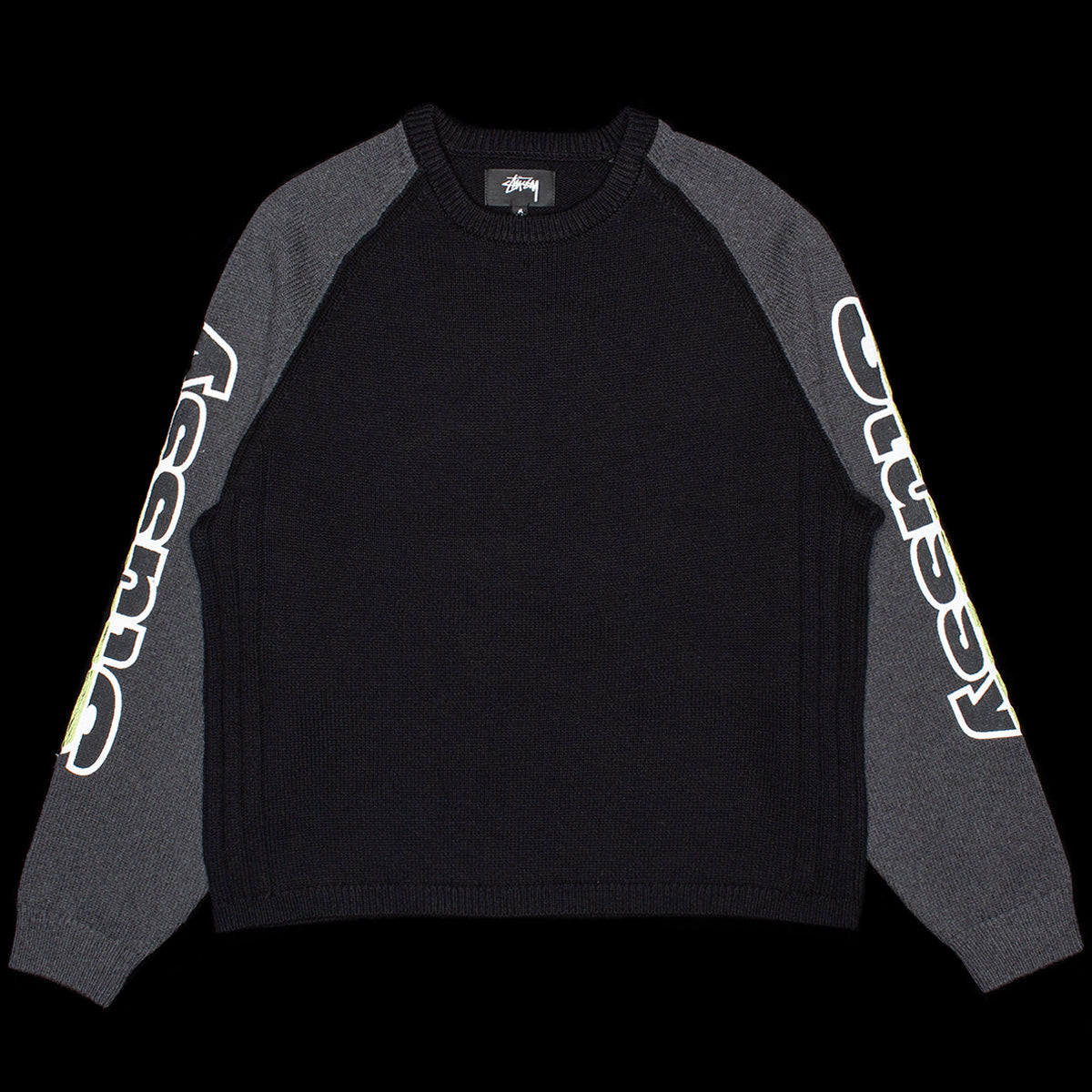 Stussy - Two Tone Raglan Sweater
Style # 117299
Color : Black