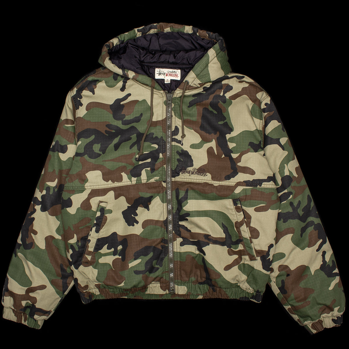 Stussy - Ripstop Work Jacket
Style # 115945
Color : Woodland Camo