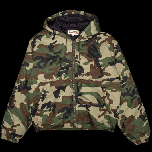 Stussy - Ripstop Work Jacket
Style # 115945
Color : Woodland Camo