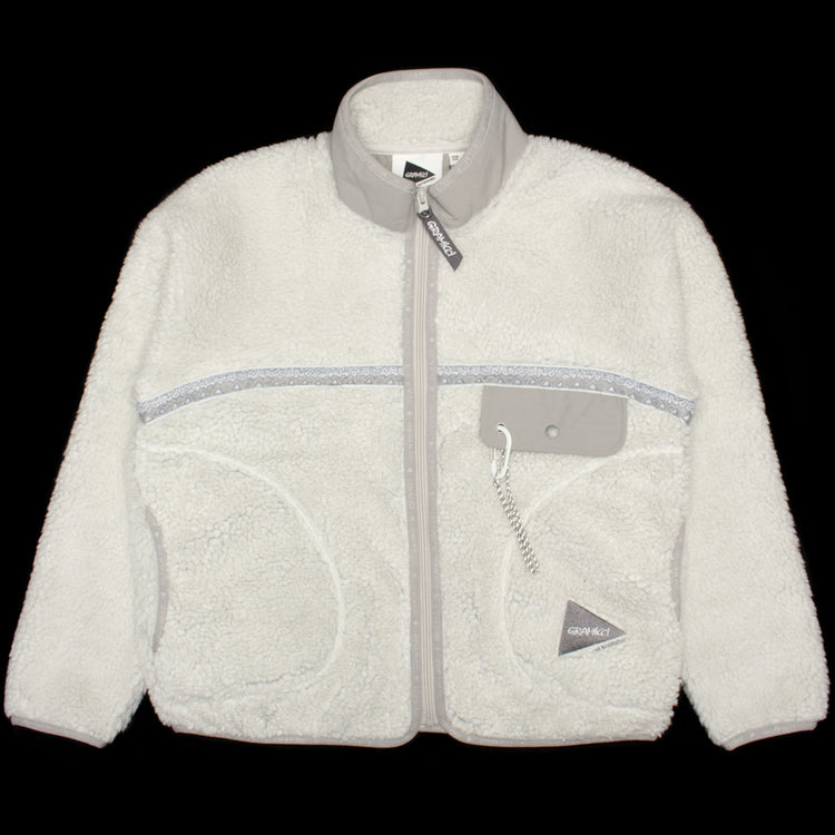 Gramicci x And Wander | Women's&nbsp;JQ Tape Fleece Jacket
Color : Light Grey