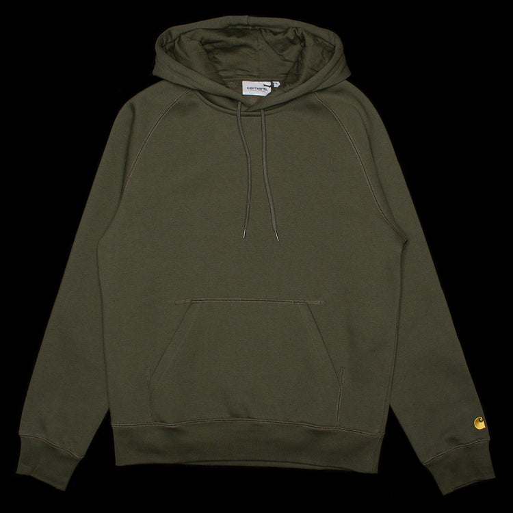 Carhartt WIP - Hooded Chase Sweatshirt
Style # I033661-3CB
Color : Olive / Gold