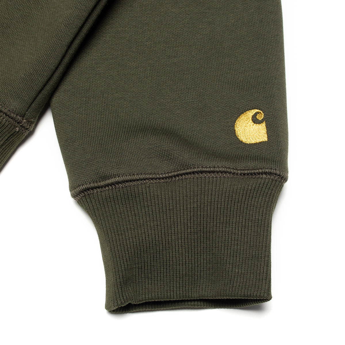 Carhartt WIP - Hooded Chase Sweatshirt
Style # I033661-3CB
Color : Olive / Gold