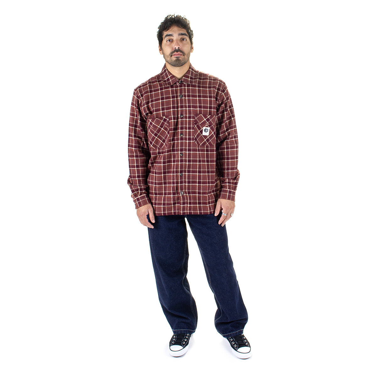 Polar Skate Co. - Mike L/S Flannel Shirt
Color : Oxblood Check