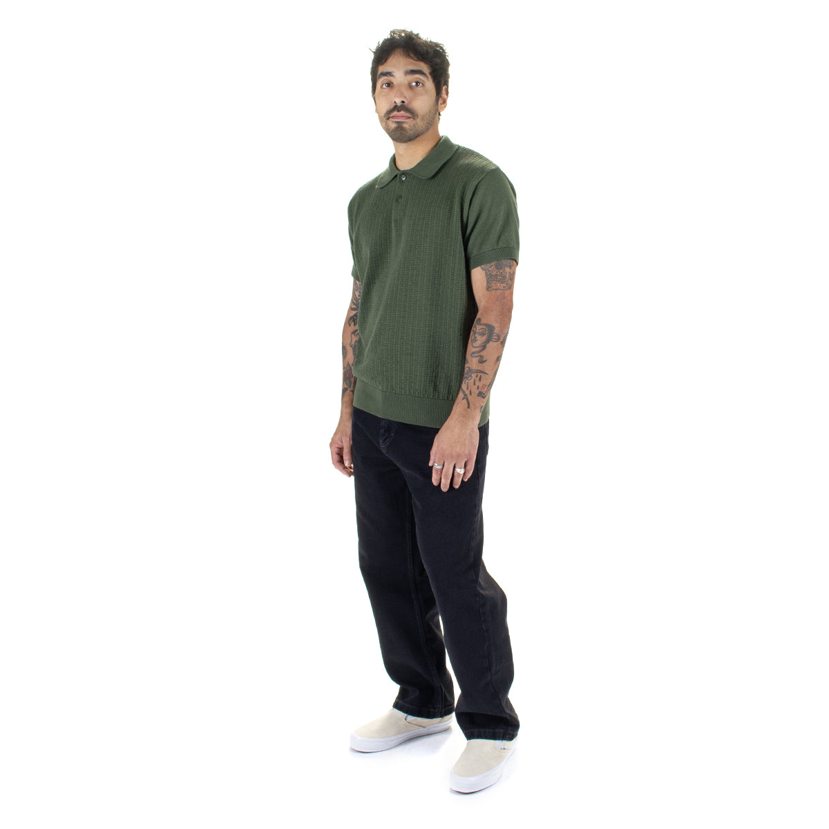 Polar Skate Co. - Miles Polo Shirt
Color : Dark Olive