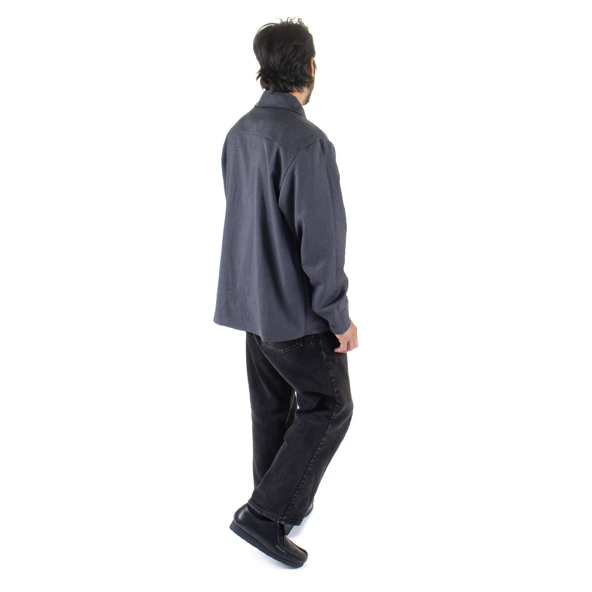 Grand Collection - Reversible Wool Overshirt
Color : Black