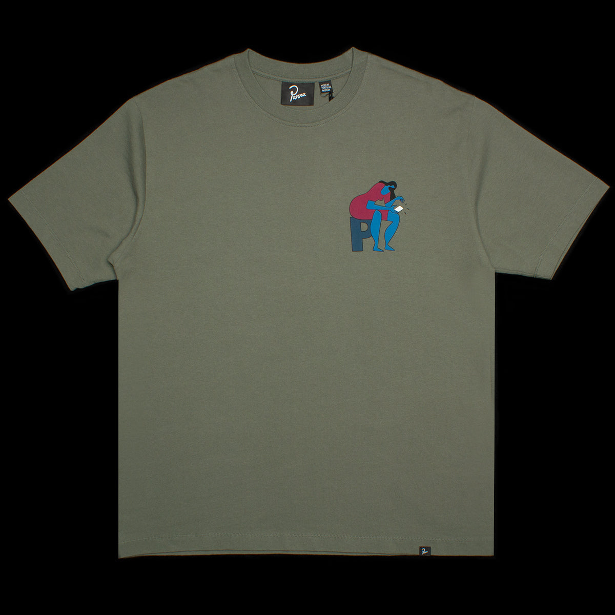 by Parra | Insecure Days T-Shirt Style # 50201 Color : Greyish Green