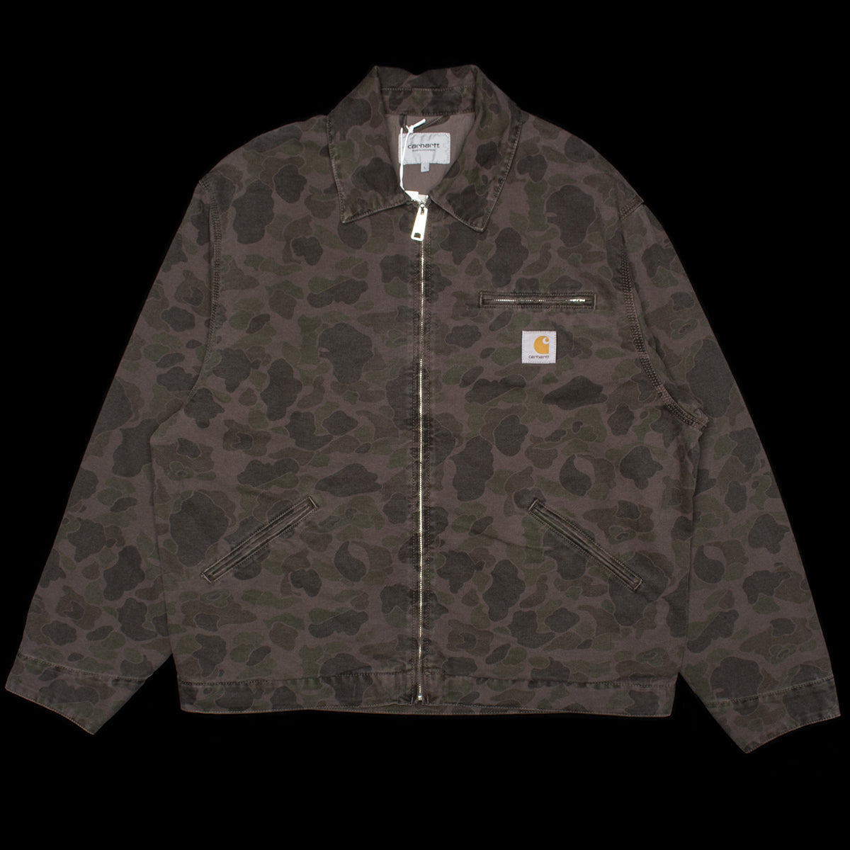 Carhartt WIP - Duck Detroit Jacket
Style # I034281-3EL
Color : Green / Porphyry Camo Duck (Garment Dyed)