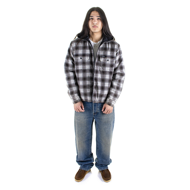 Zip Hooded Plaid Shirt